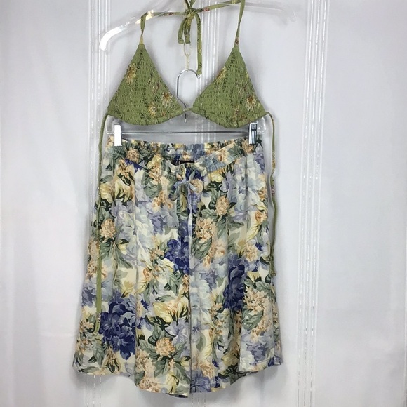 Vintage Pants - VTG Shorts A/M Sport A-Line Floral Print with Pockets Sz.L
